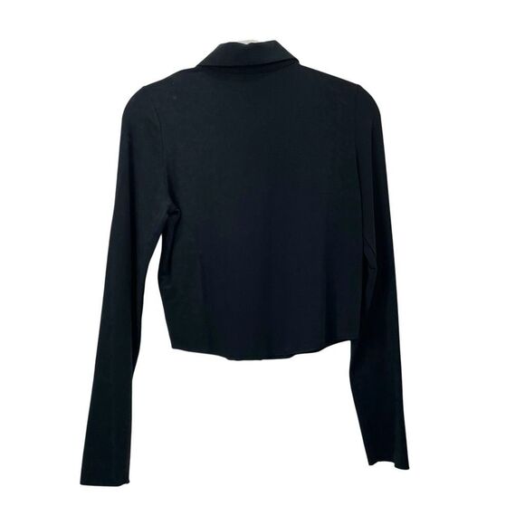 Aritzia Wilfred button up cropped shirt top Size S black - Picture 5 of 6